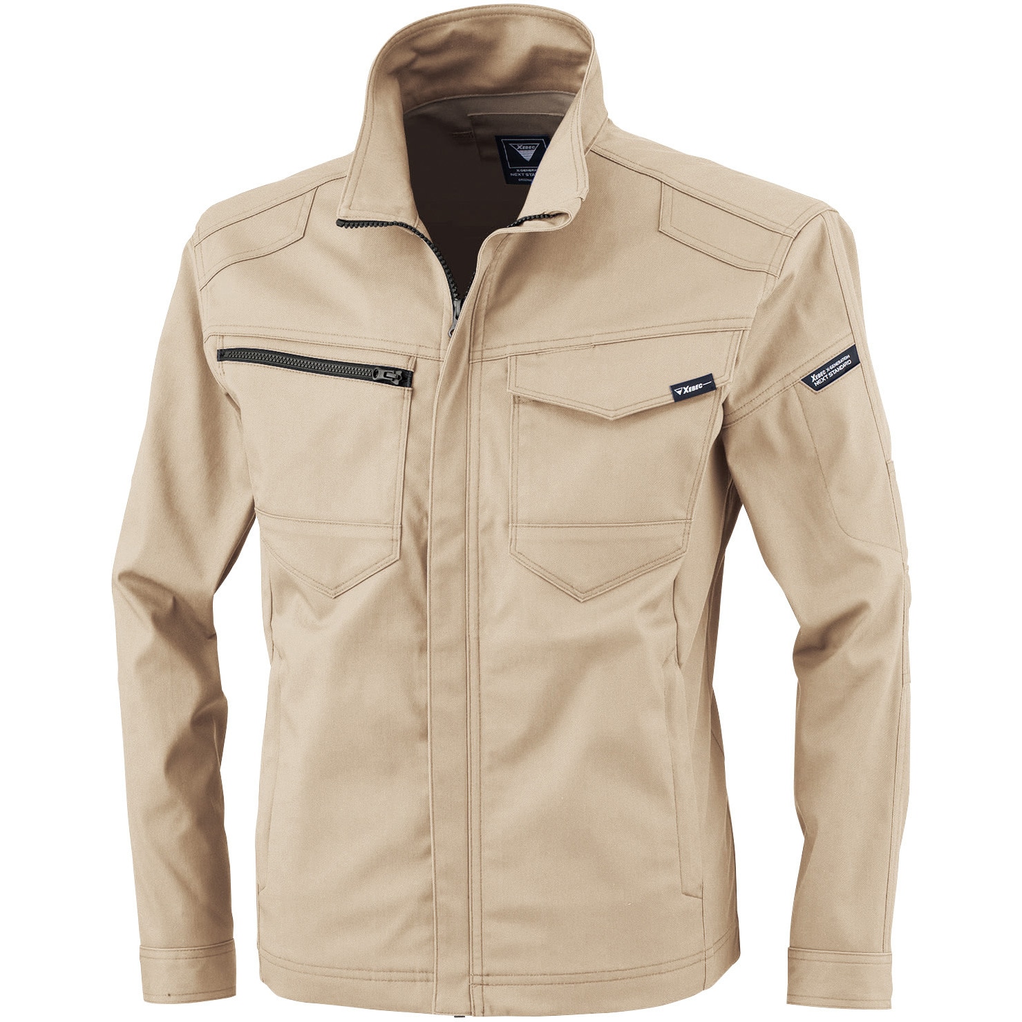 1721 長袖ブルゾン ジーベック ストレッチツイル サンドベージュ色 S着丈60cm