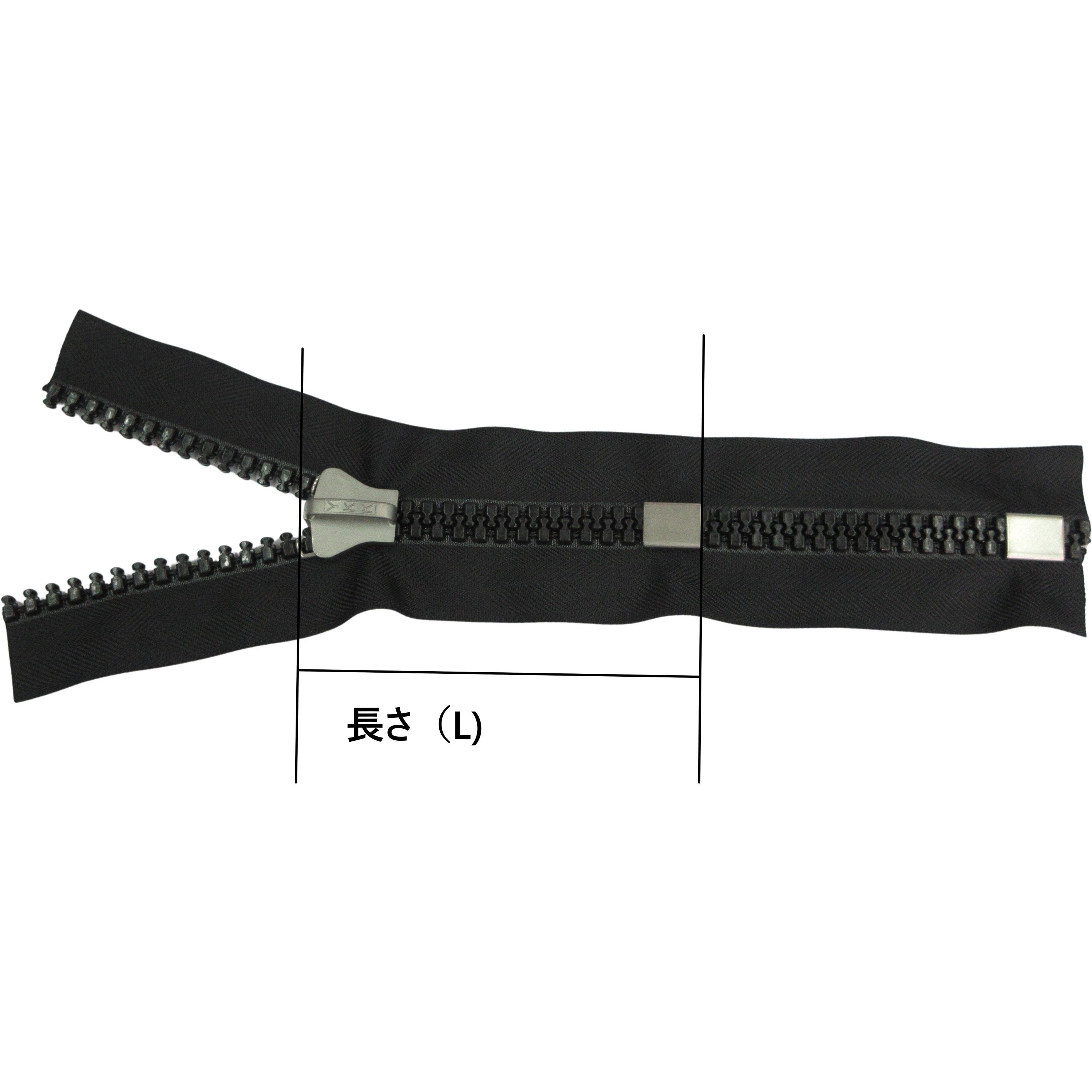 28m 漁網用ファスナー15VF(網無・止) YKK 黒色 - 【通販モノタロウ】