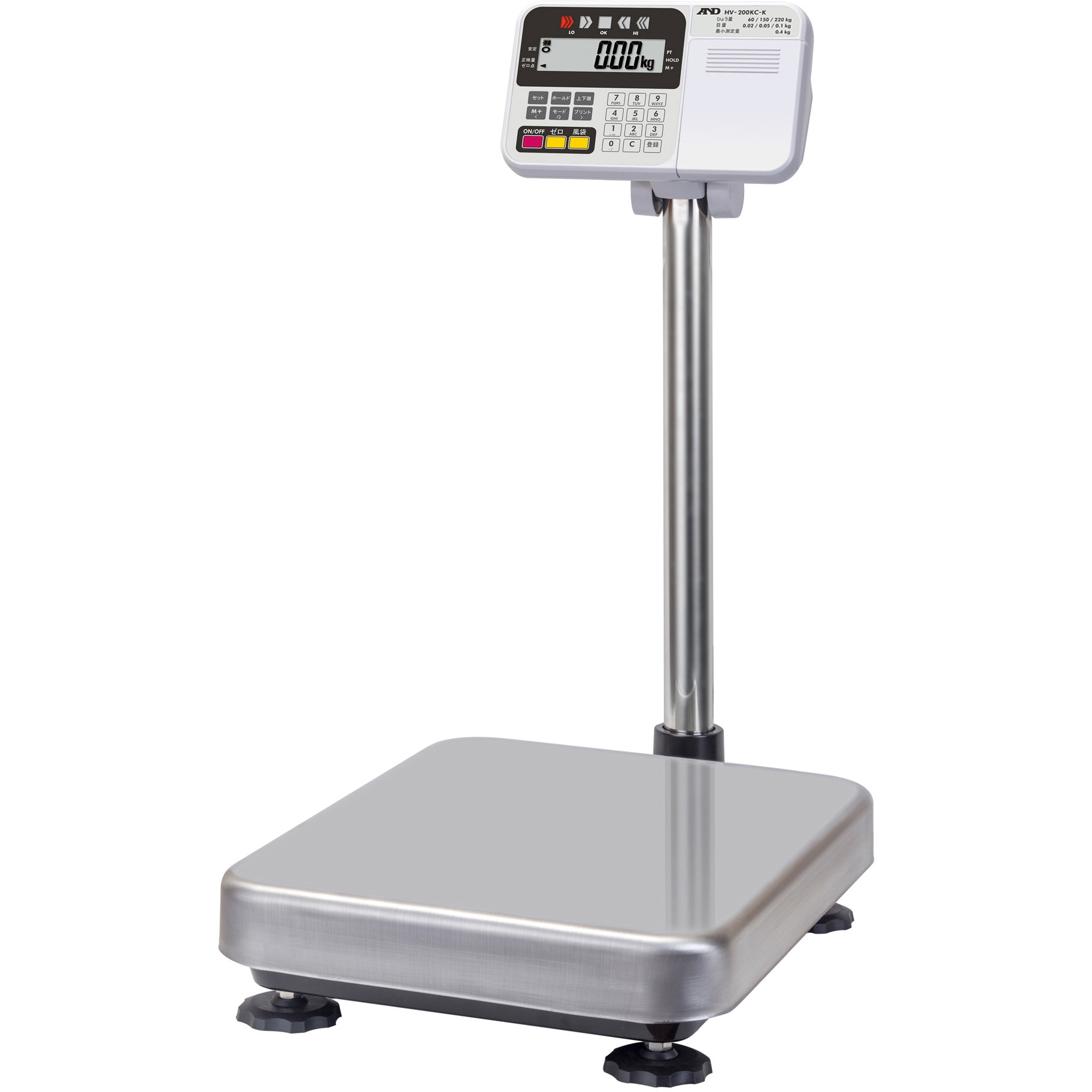 HV200KC-K-04A00  使用地域4 一般校正証明書付き 検定付きはかり 防塵・防水デジタル台はかり HV-C-Kシリーズ A&D 一般校正 58,188円