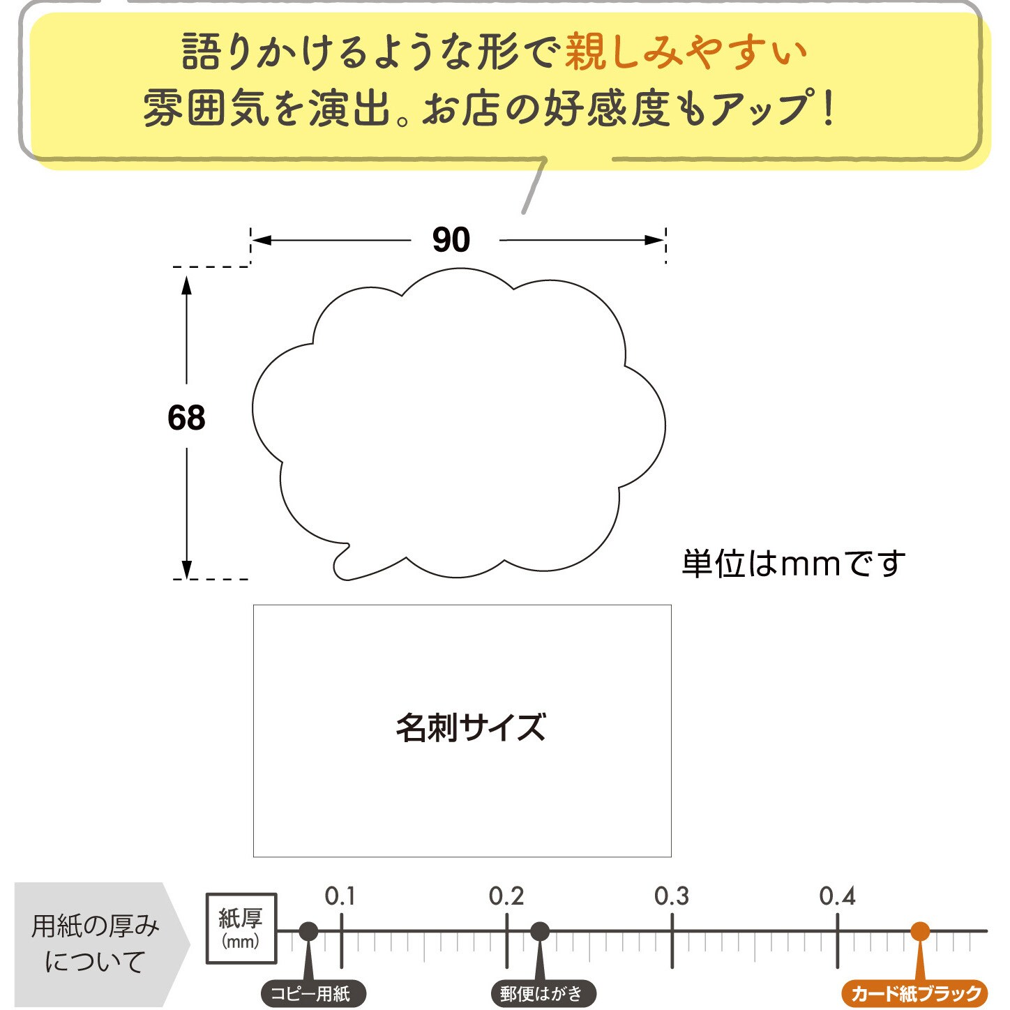 16-5504 アピールカード 吹出し型 ササガワ 縦68mm横90mm 1冊(5枚) 16-5504 - 【通販モノタロウ】