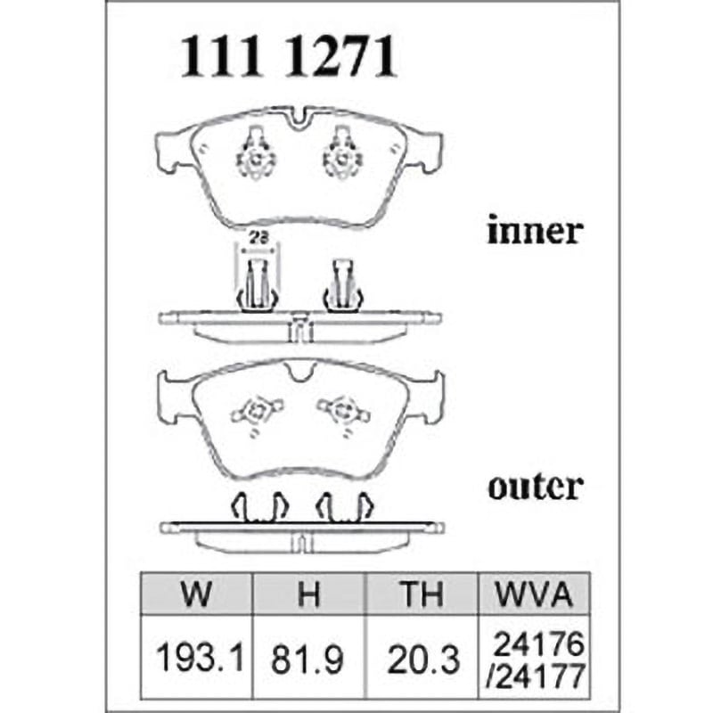 P-1111271 ブレーキパッド(プレミアムタイプ) 1セット(4枚) DIXCEL(ディクセル) 【通販モノタロウ】