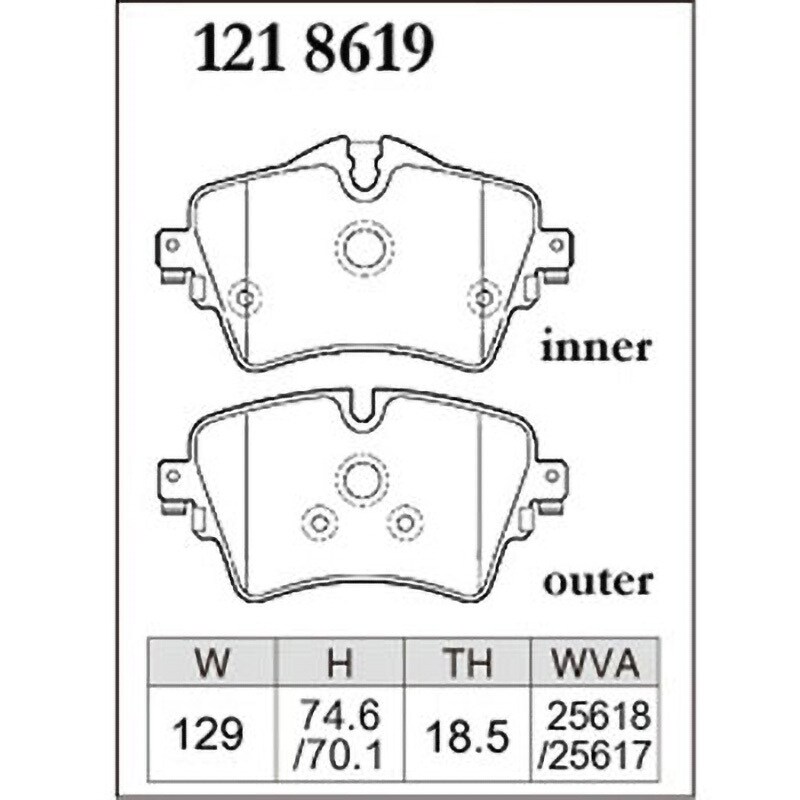 P-1218619 ブレーキパッド(プレミアムタイプ) 1セット(4枚) DIXCEL