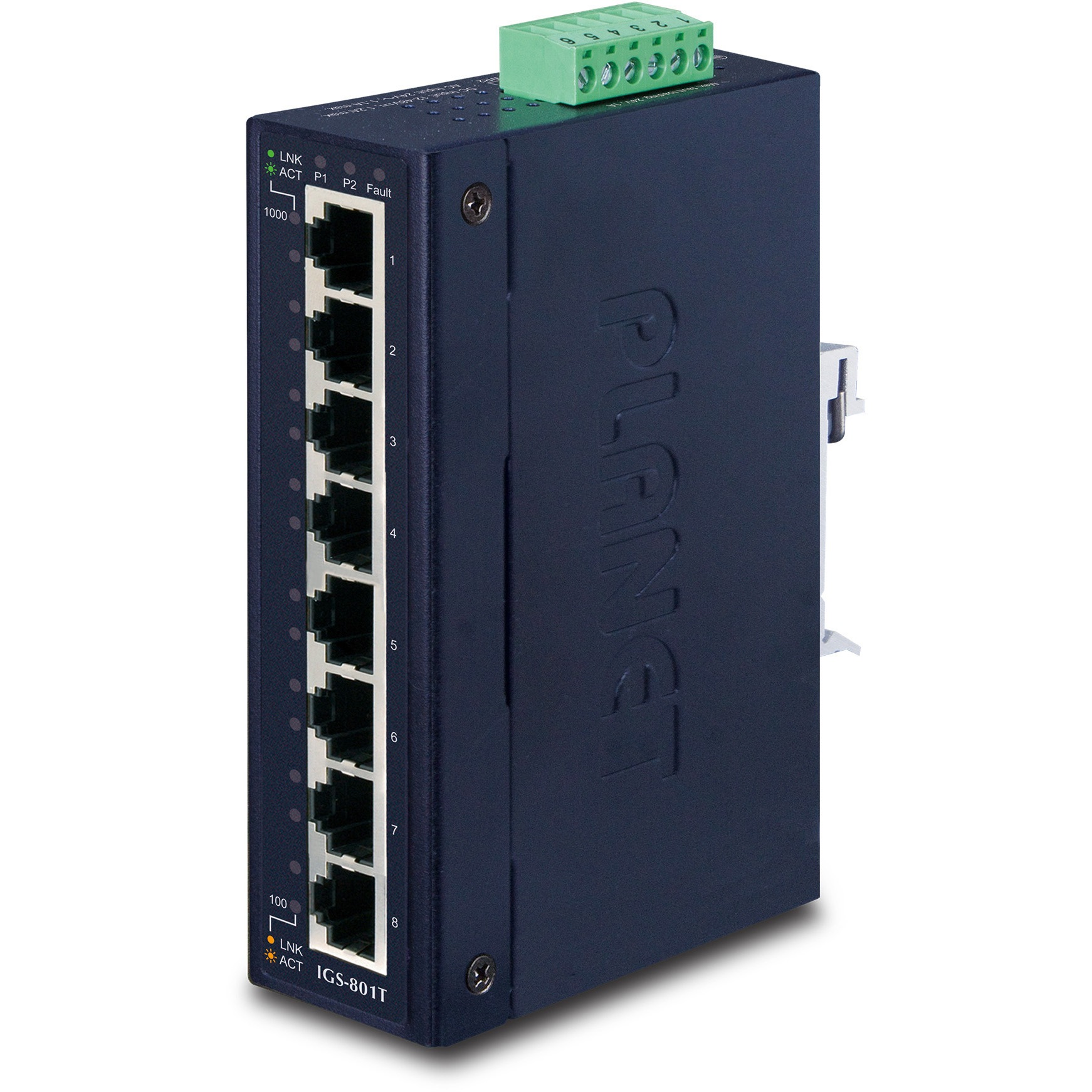 IGS-801T Gigaポート 産業用スイッチングハブ DC外部電源 PLANET Technology 電源供給方式:着脱式6ピン端子台 ハードウェアバージョン4仕様   IGS-801T