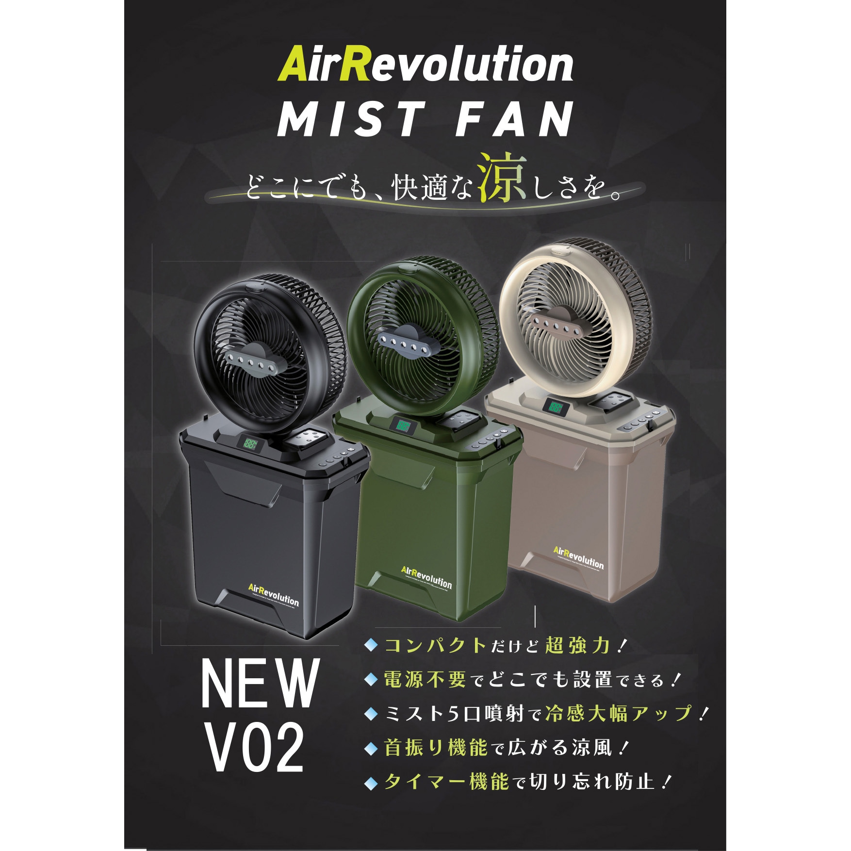 232210120 ミストファンV02 1台 AirRevolution 【通販モノタロウ】