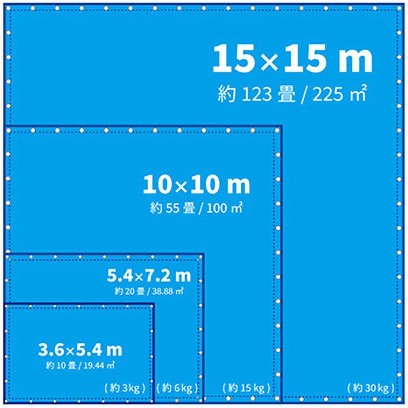 304 ブルーシート#3000規格 相当品 OKACHO 折りたたみタイプ 呼び縦15m横15m - 【通販モノタロウ】