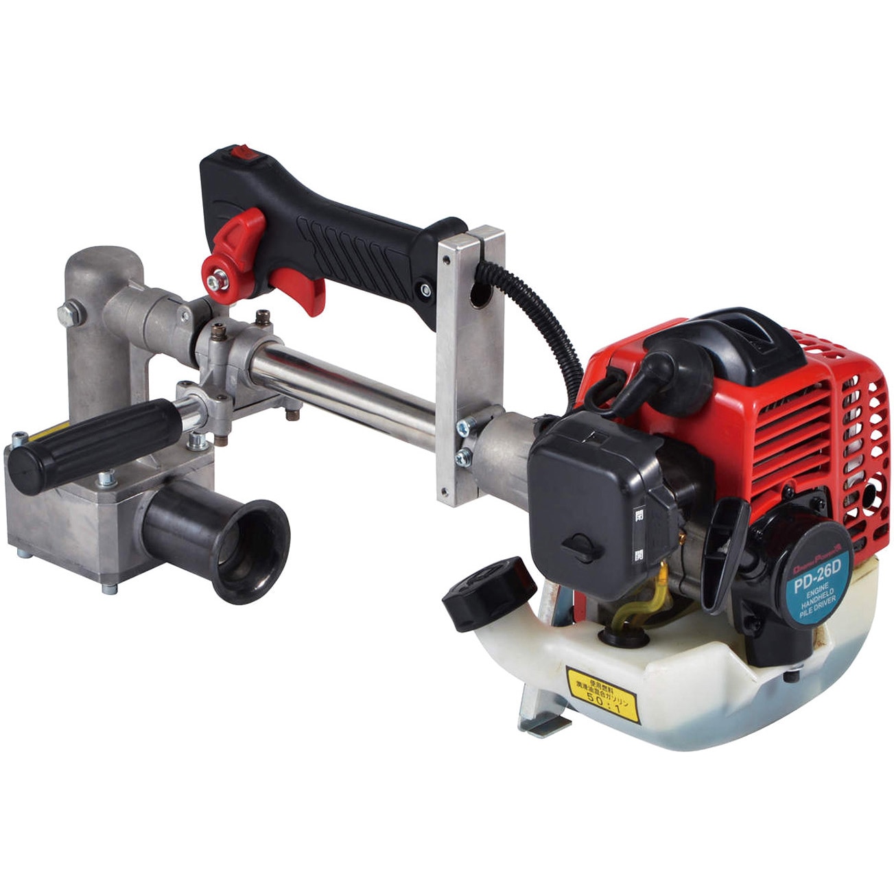 ナカトミ　エンジン背負い杭打機 PDS-26D 　展示未使用品 販売終了】エンジン背負い杭打機 穴あけ 排気量26ml 40mm 連続使用約35