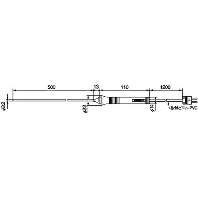 90022B 温度プローブ 横河計測 液中ロング形(シース形) コード長さ1.2m 90022B - 【通販モノタロウ】