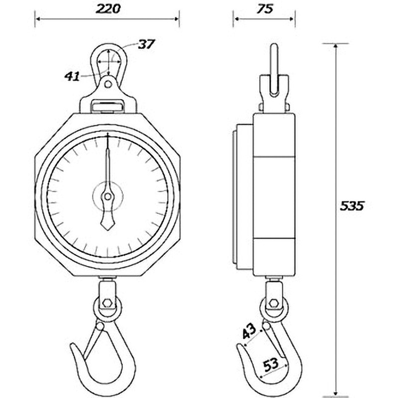八幡計器 (YAWATA) ばね式吊りはかり(アルミ製) RTU-60kg (RTU-60K)