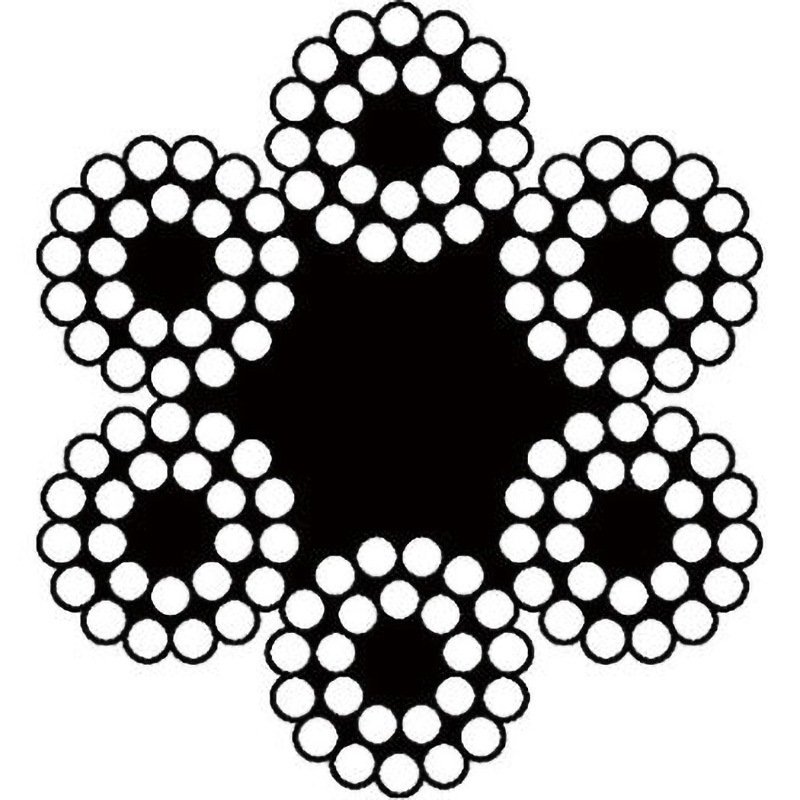 0514O18/0574O180020 アウトワイヤーロープ(JIS外品) コンドーテック ロープ径18mm長さ20m