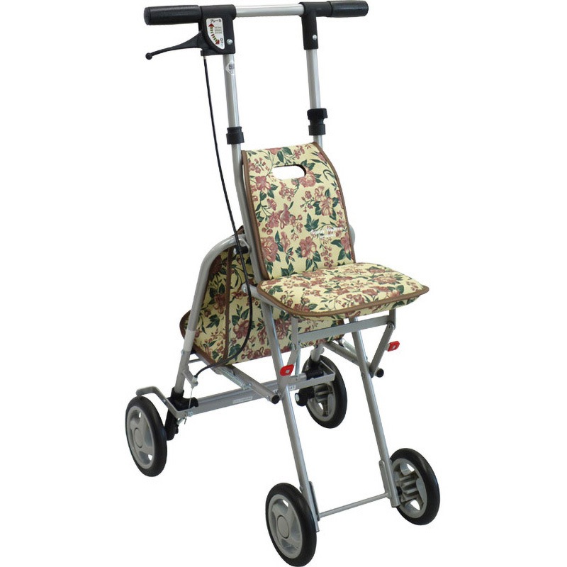 【美品】島製作所 シルバーカー サニーウォーカー AS3 花柄 シルバーカー サニーウォーカー AS-Ⅲ [AS-3] コンパクトタイプ 島