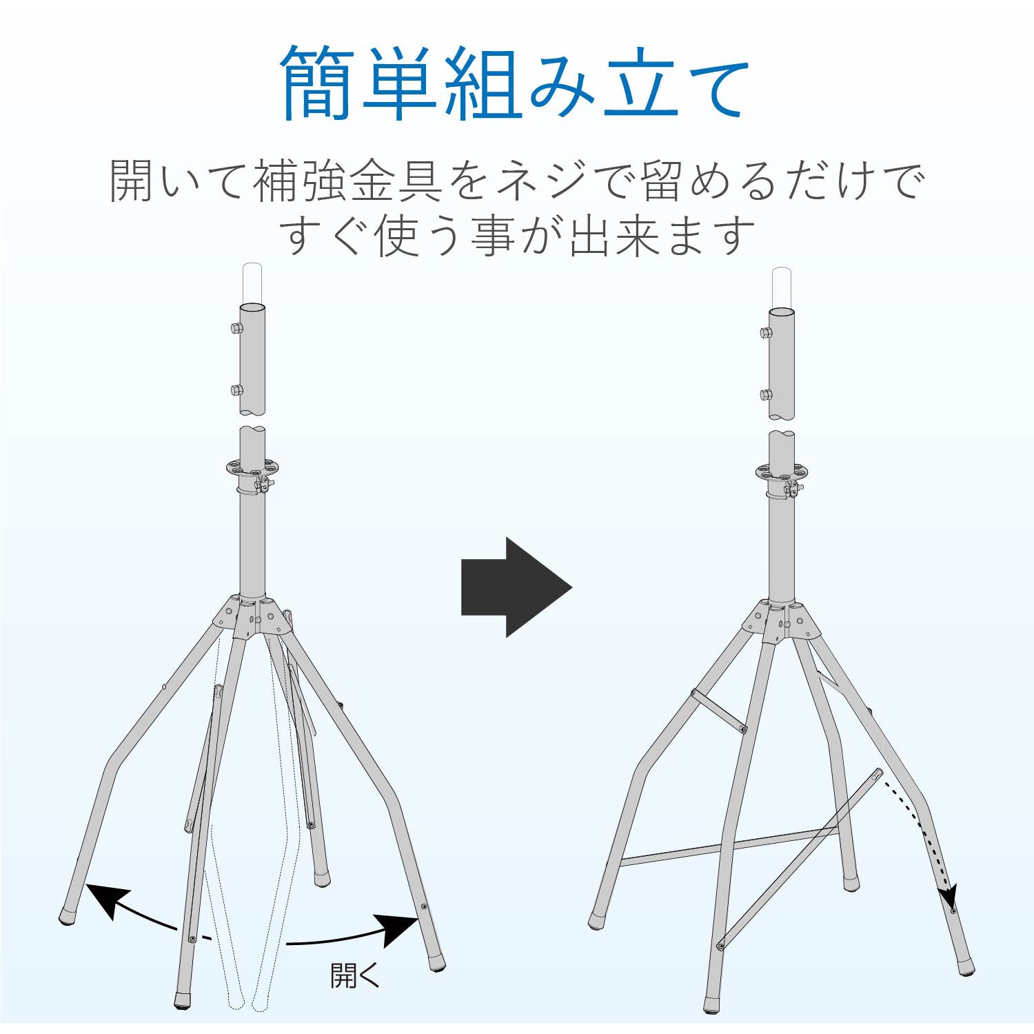 MH40ZL 屋根馬 (中屋根用) BS CS 溶融亜鉛メッキ DXアンテナ 全長