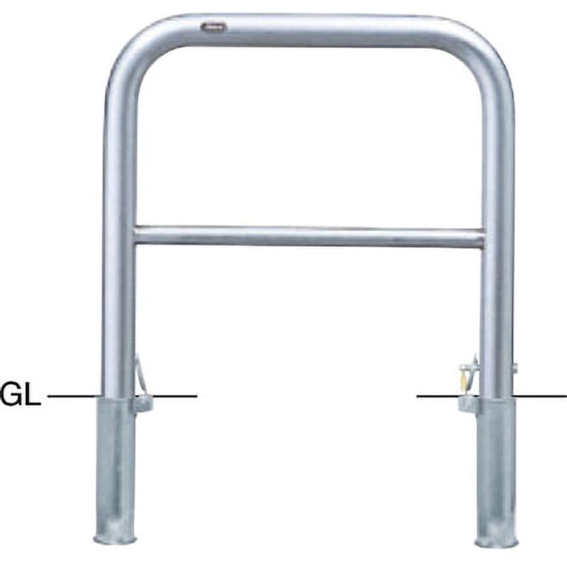 サンポール 車止め アーチ ステンレス製 AA-7SK7-650 (差込式カギ付) 市場サンポール FAA-7SK7-650(RW) スチール製 アーチ型車止め 差込式