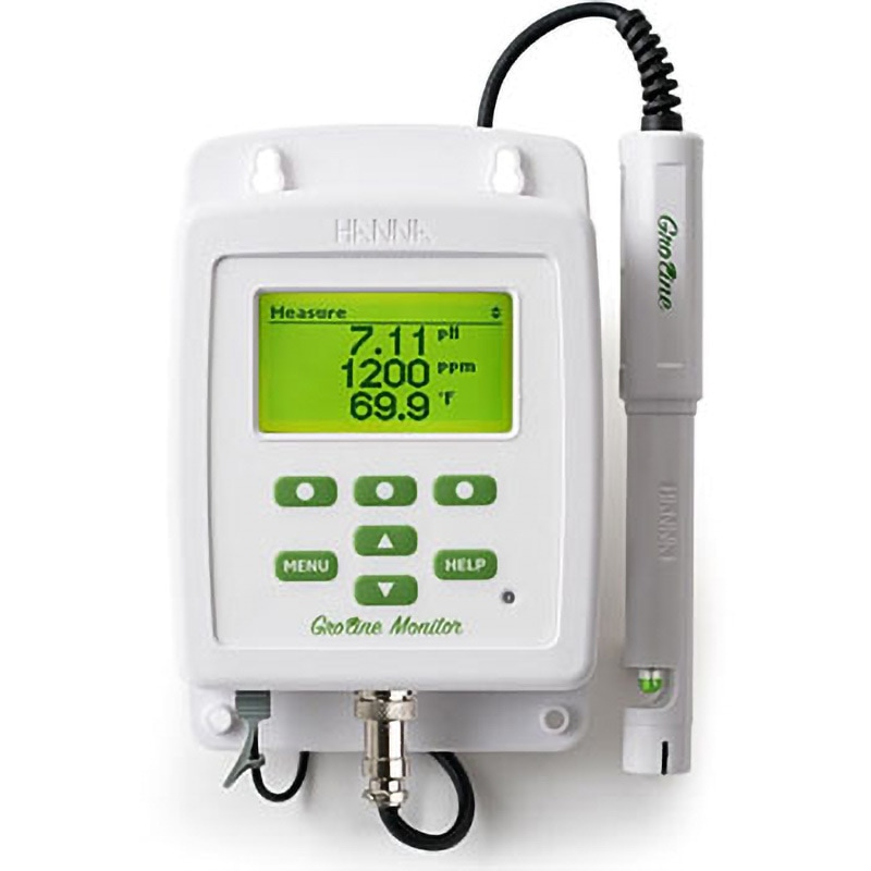 HI 981420(トレサビリティ証明書付(校正ポイントPH2点，EC1点)) GroLine 壁掛け式pH/EC/TDS/℃モニター HANNA(ハンナインスツルメンツ・ジャパン) 防水保護等級IP65 一般校正 65,890円