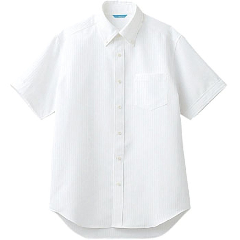 BC-6919 arbe シャツ半袖(男) BC-6919 アルベ(チトセ) 左胸ポケット 男性用 スプリンジーストライプ ホワイト色 サイズL