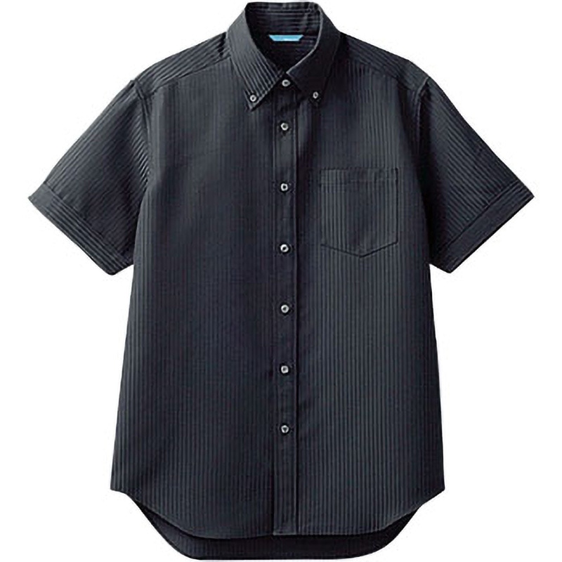BC-6919 arbe シャツ半袖(男) BC-6919 アルベ(チトセ) 左胸ポケット 男性用 スプリンジーストライプ ブラック色 サイズM