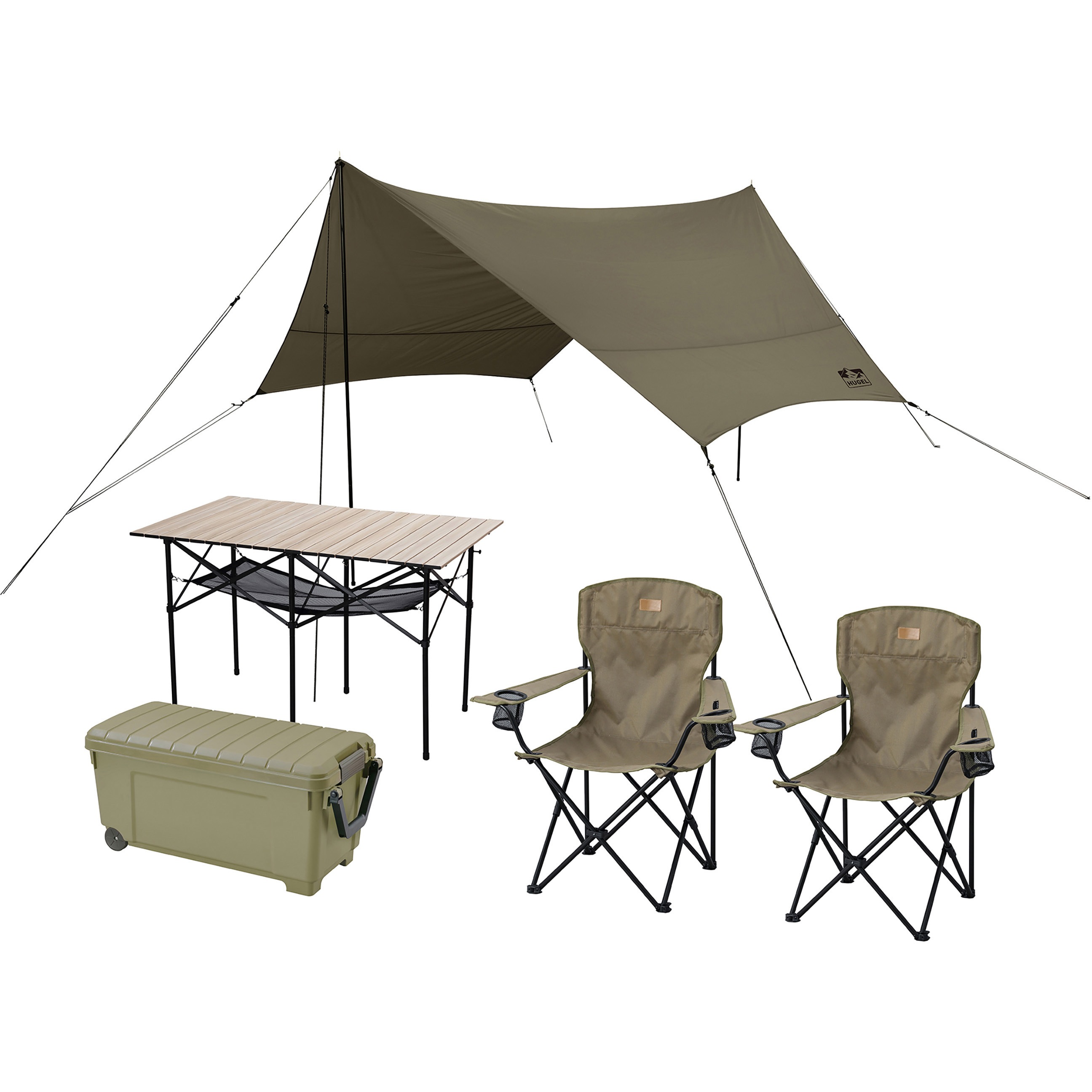 C5S-2H キャンプ用品5点セット 2人用 ハイタイプ 1セット アイリス 