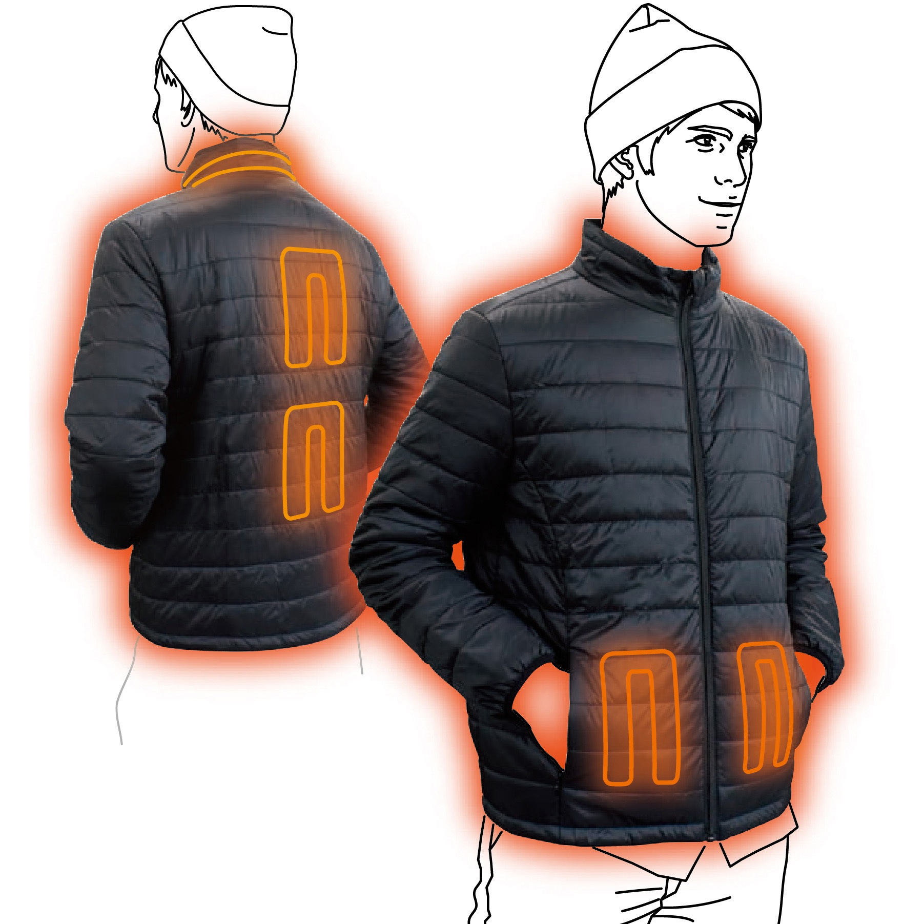 大進 防寒あったかブルゾン Wヒーター WBW-21 LL DAISHN WBW-L21 防寒あったかブルゾンWヒーター DAISHIN(大進) ブラック