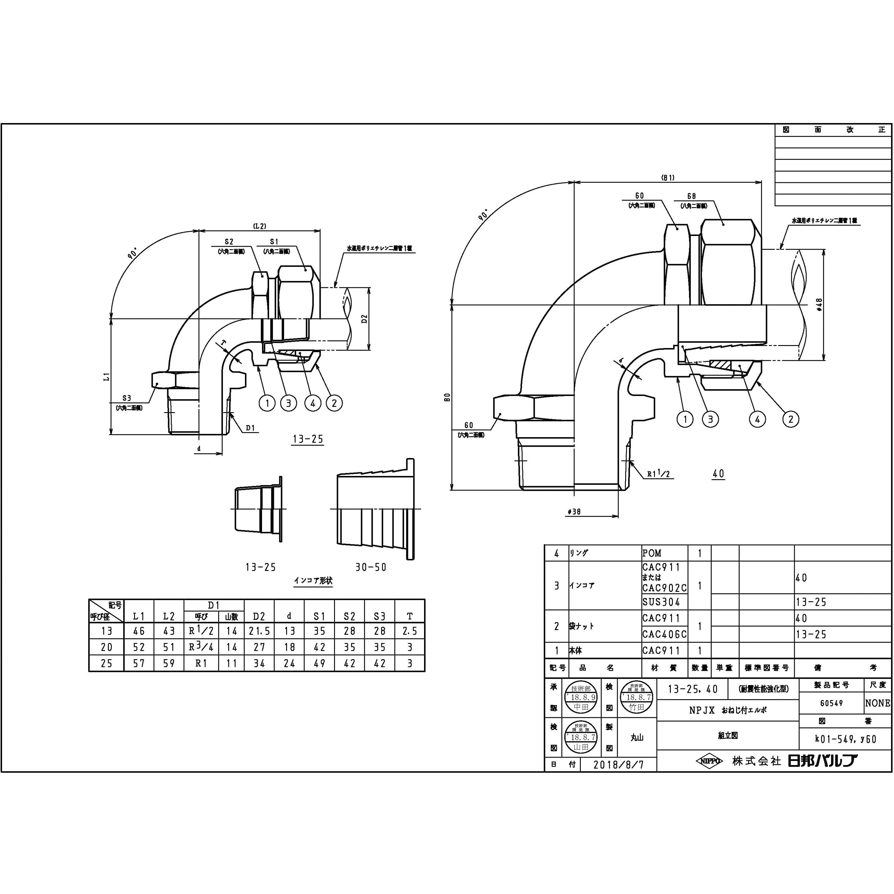 ポリエチレン二層管 窪み 継手 ソケット 20A 呼び径20mm ポリパイプ NPJX-S-20