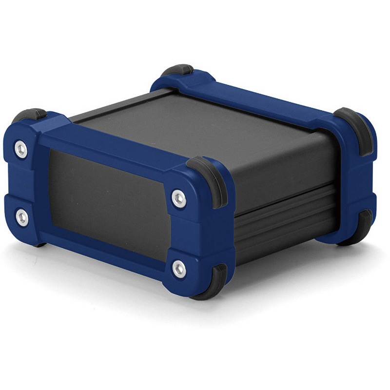 EXP20-12-14BN コーナーガード付アルミケースアルミパネルタイプ EXPシリーズ タカチ電機工業 耐衝撃 ブラック/ネイビー色   EXP20-12-14BN