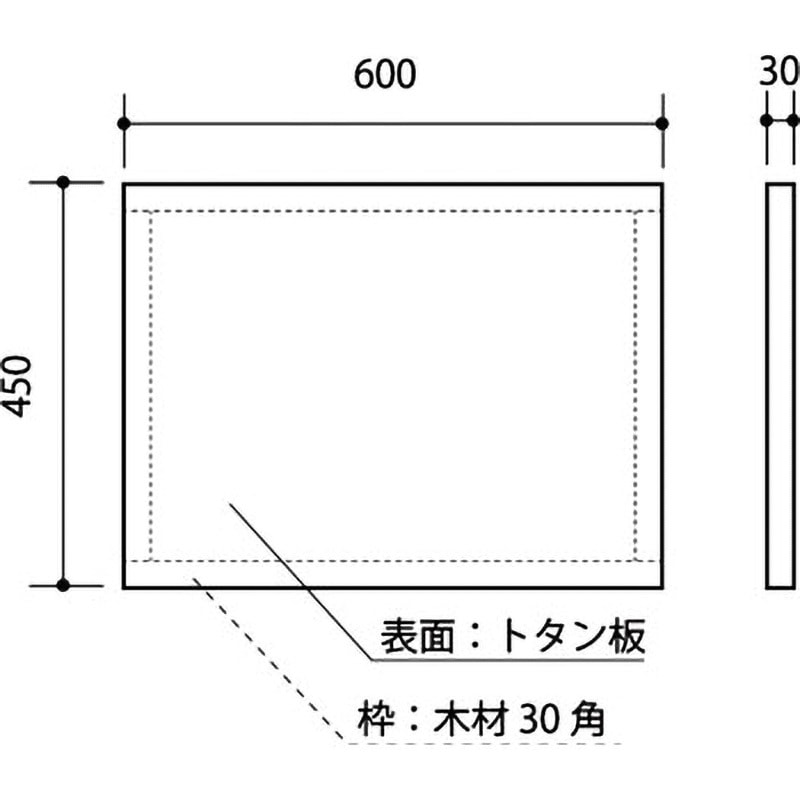 1144110104 鉄板木枠 グリーンクロス 寸法600×450×30mm厚さ(トタン