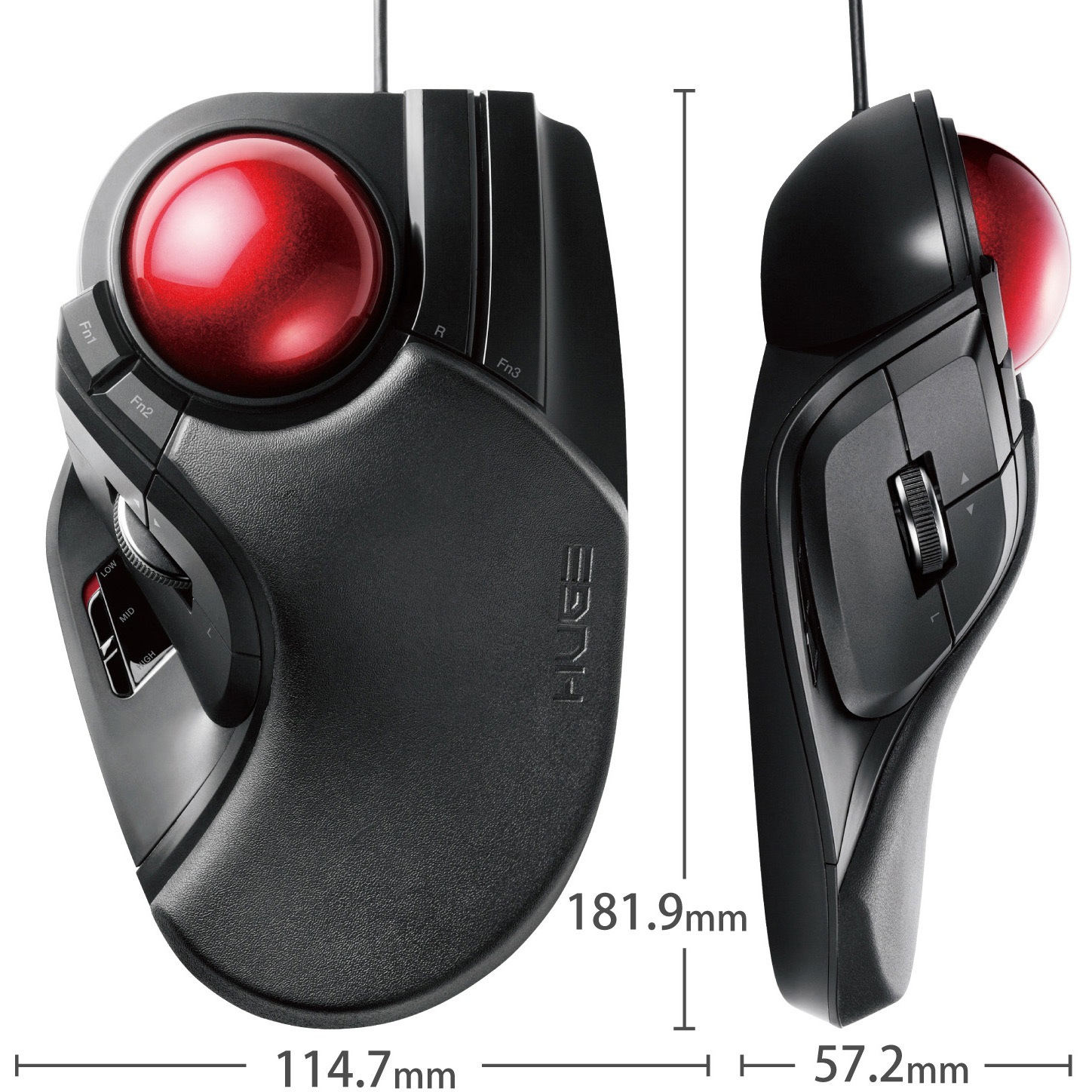 M-HT1URBK トラックボールマウス 有線 USB 8ボタン 人差し指 大型