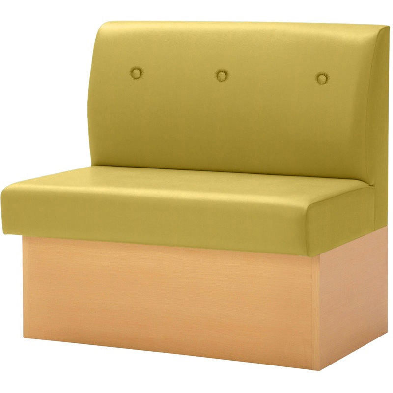 PD・SK-001・NB・S9・V・YE_AL-06Q ボックスベンチ 幅900mm 木目ナチュラル色 ビニールレザー オリバー 高さ865mm