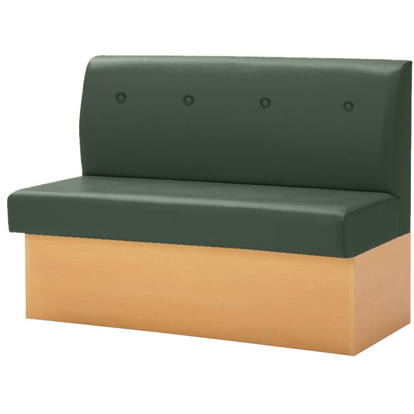 PD・SK-001・NB・S12・V・GR_AL-06D ボックスベンチ 幅1200mm 木目ナチュラル色 ビニールレザー オリバー 高さ865mm