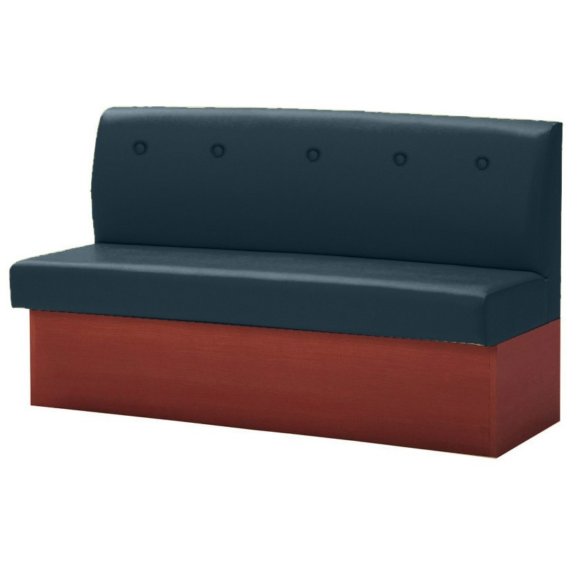 PD・SK-001・MB・S15・V・NV_AL-06X ボックスベンチ 幅1500mm 木目ブラウン色 ビニールレザー オリバー 高さ865mm