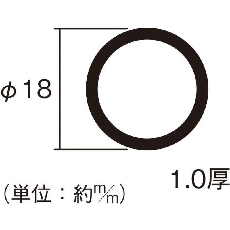 56222 アルミ丸パイプ ハイロジック 外径18mm長さ1000mm - 【通販モノタロウ】