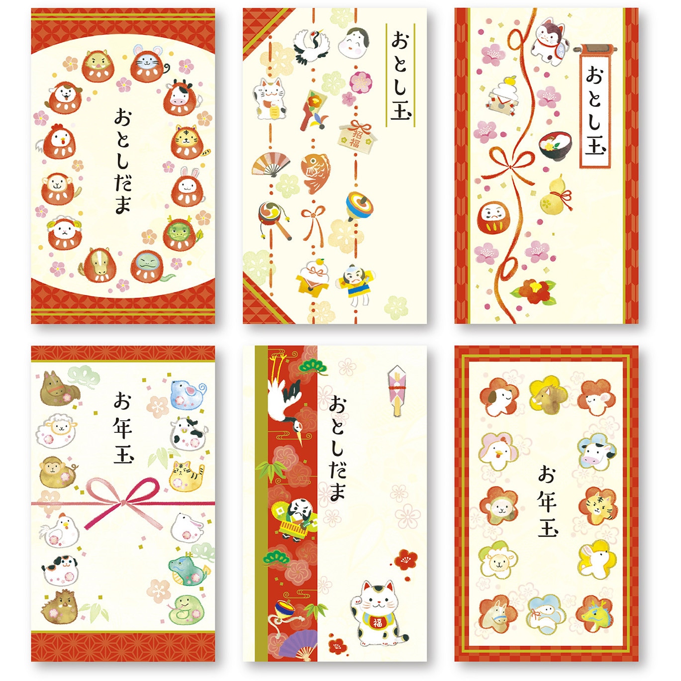 タカ印 のし袋多当ポチブクロバライティ 7-604 お年玉袋 和風