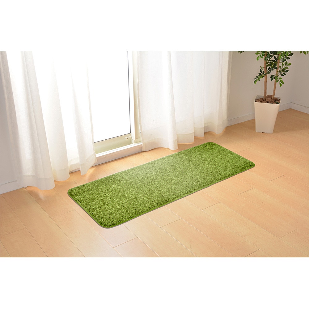 240622960 芝生風ふっくらマット 萩原 滑り止め効果あり 寸法50×80cm