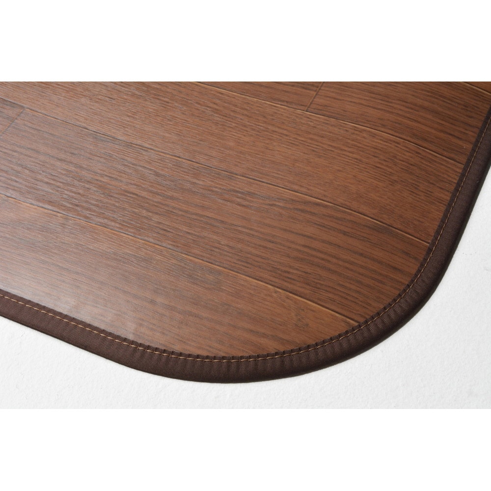 350114411 抗菌・消臭 木目調ダイニングラグ 萩原 ダークブラウン色 寸法180×240cm 1枚