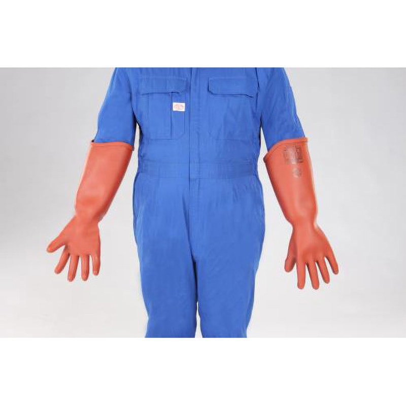 EA640ZE-9 [LL] 高圧用絶縁手袋(胴太型/7000V) エスコ 天然ゴム製