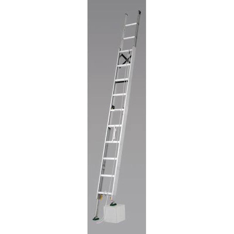 EA902AG-41 5.36-5.68m 二連はしご(伸縮脚/アルミ製) エスコ 縮長3.54m