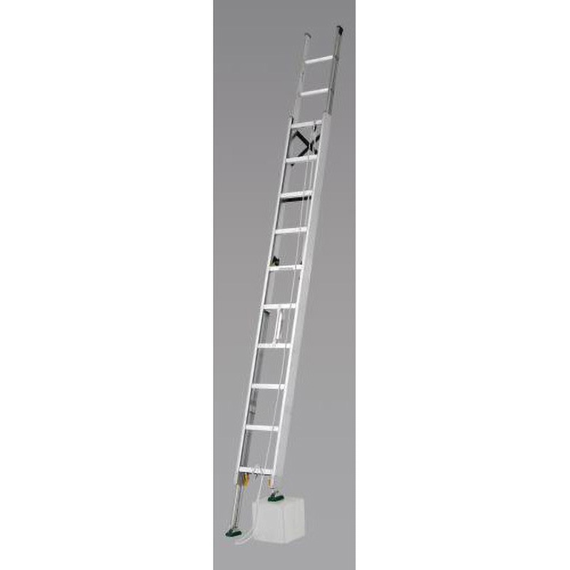 EA902AG-42 6.05-6.37m 二連はしご(伸縮脚/アルミ製) エスコ 縮長3.89m
