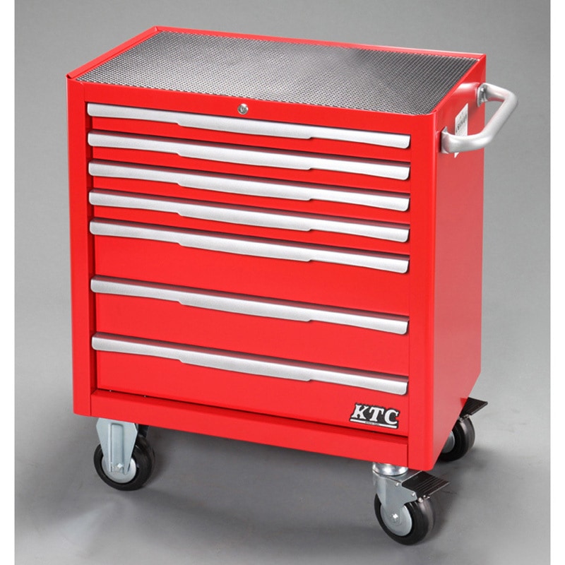 EA956AB-12 740x470x 910mm/7段 ツールワゴン(レッド) エスコ Φ125mmキャスター