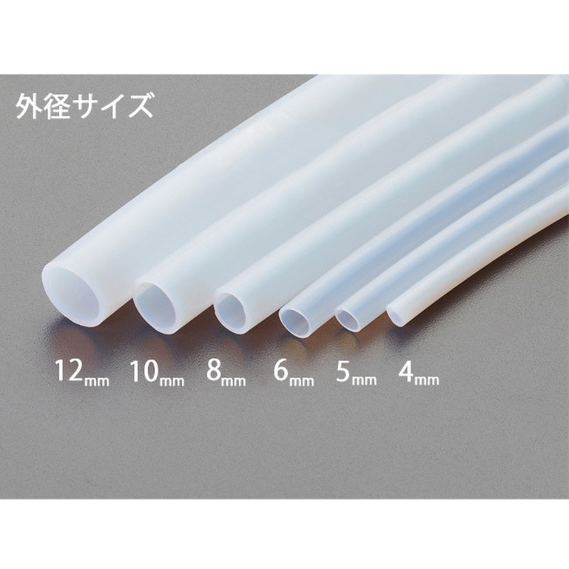 EA125FK-1012B 10.0/12.0mmx10m フッ素樹脂チューブ(PTEE) エスコ 半透明色 18,870円
