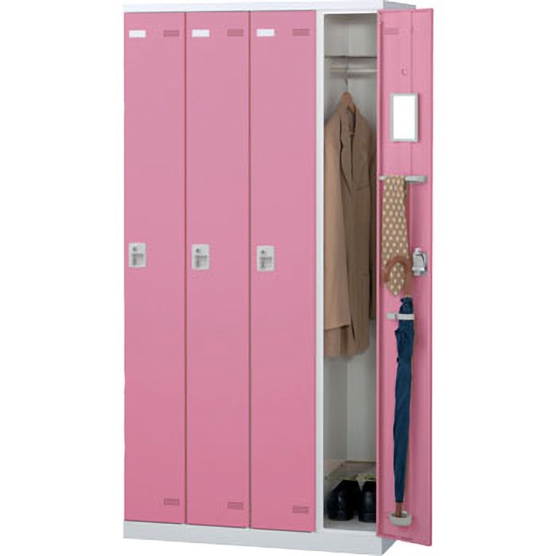 SLBP-4-S2 SLB更衣ロッカー シリンダー錠 生興 (本体)ホワイト(扉)ピンク色 幅900mm奥行515mm高さ1800mm 37,037円