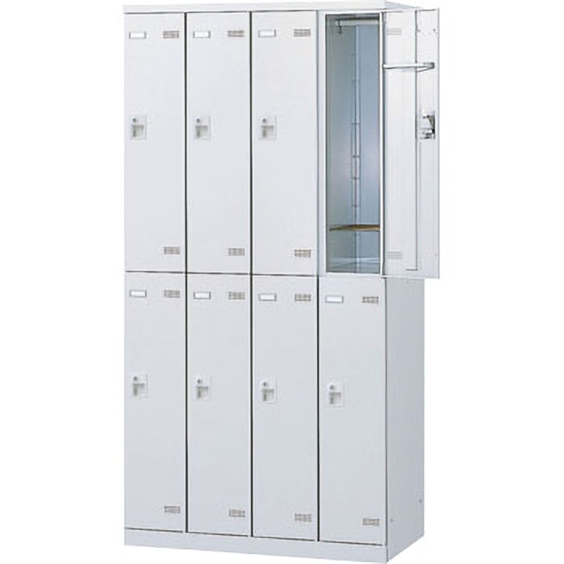 SLBW-8-S2 SLB更衣ロッカー シリンダー錠 生興 (本体)ホワイト(扉)ホワイト色 幅900mm奥行515mm高さ1800mm