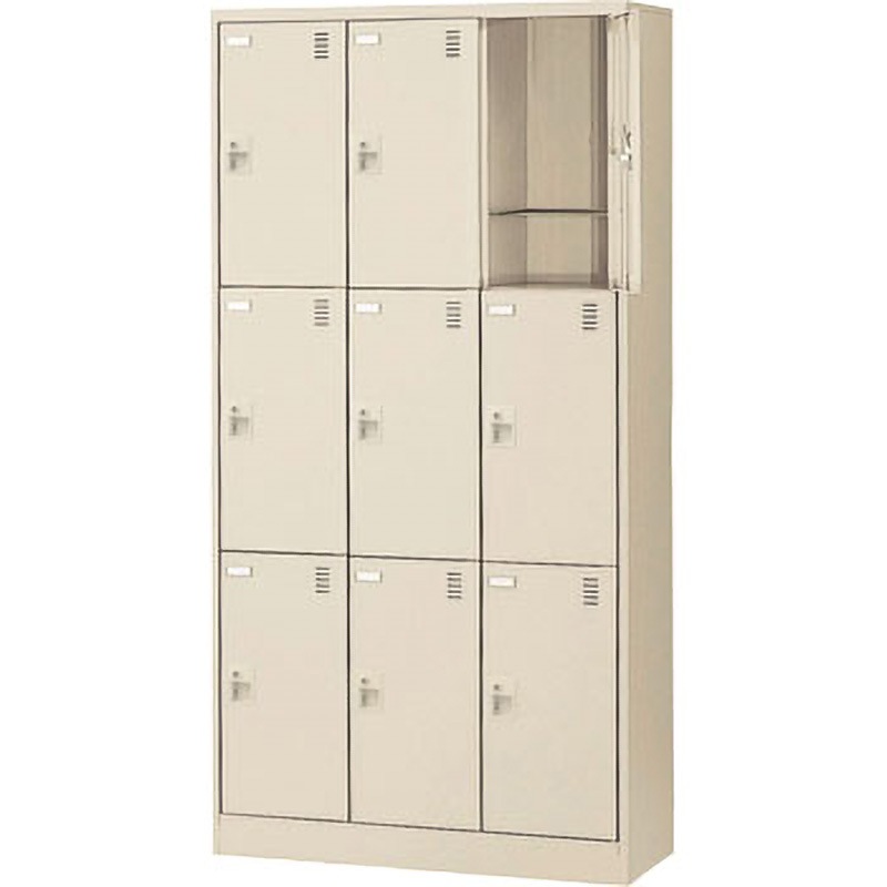 SLC-D9T-S2 SLCシューズボックス シリンダー錠付 生興 3列3段   SLC-D9T-S2