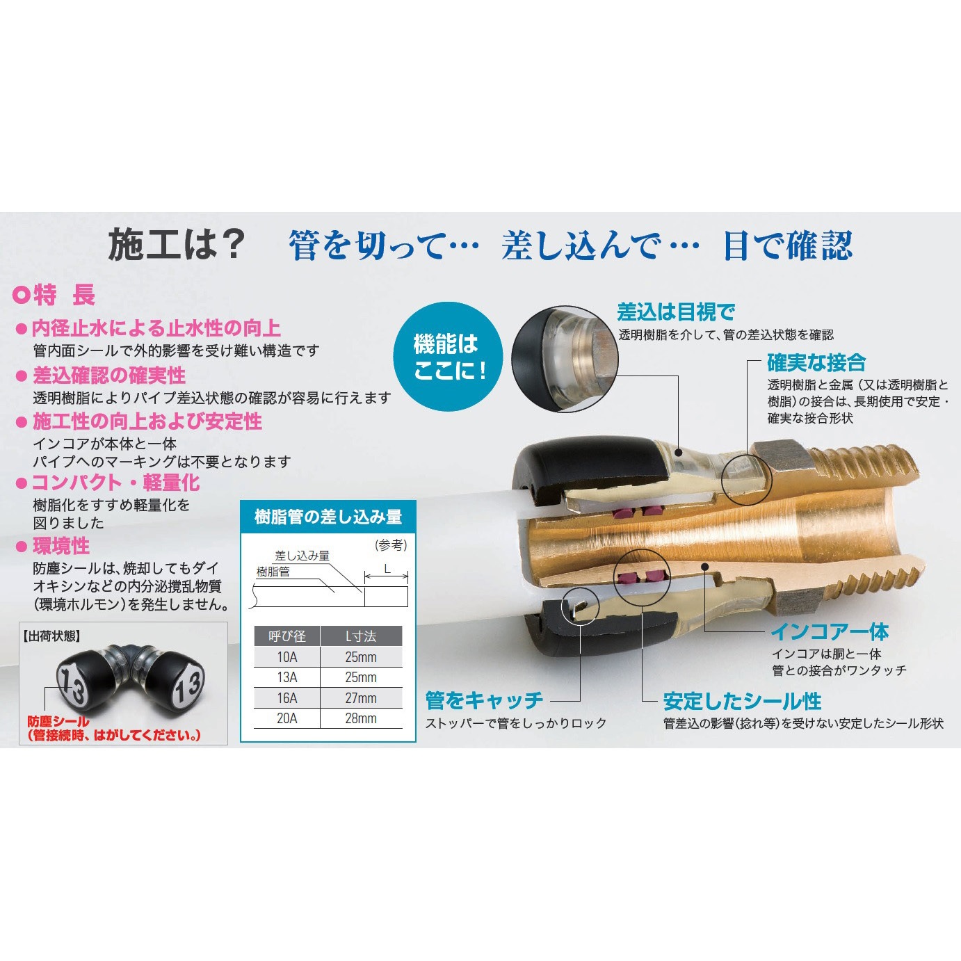 718147-20-13 QSジョイントクリアソケット 前澤給装工業 呼び径