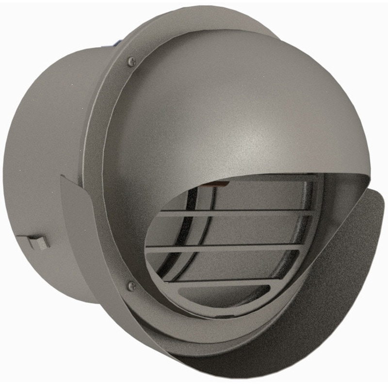 LHP-125ADE 丸型フード LHP-ADE(ワイドエプロン・防火ダンパー付) シルファー 120℃防火ダンパー付   LHP-125ADE