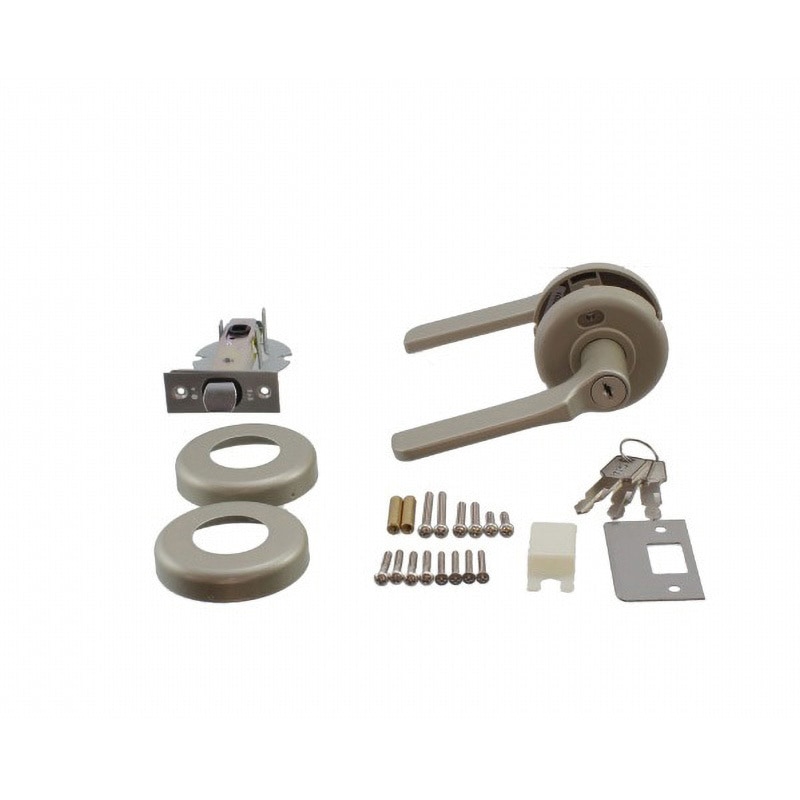 NP308-ML-SL-5060 かんたん取替レバーハンドル ヒナカ(旧:日中製作所) シルバー色 鍵付間仕切錠/かぎつきタイプ 適合扉厚28～40mm  NP308-ML-SL-5060