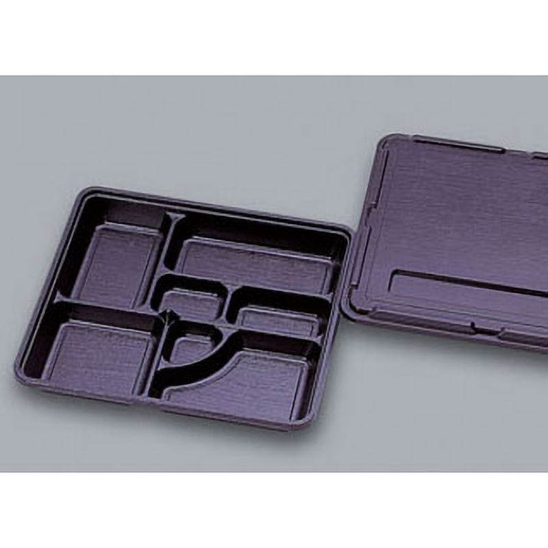 0578797 弁当容器KP 蓋付 福助工業 黒色  1ケース(20枚×10袋) 14,425円