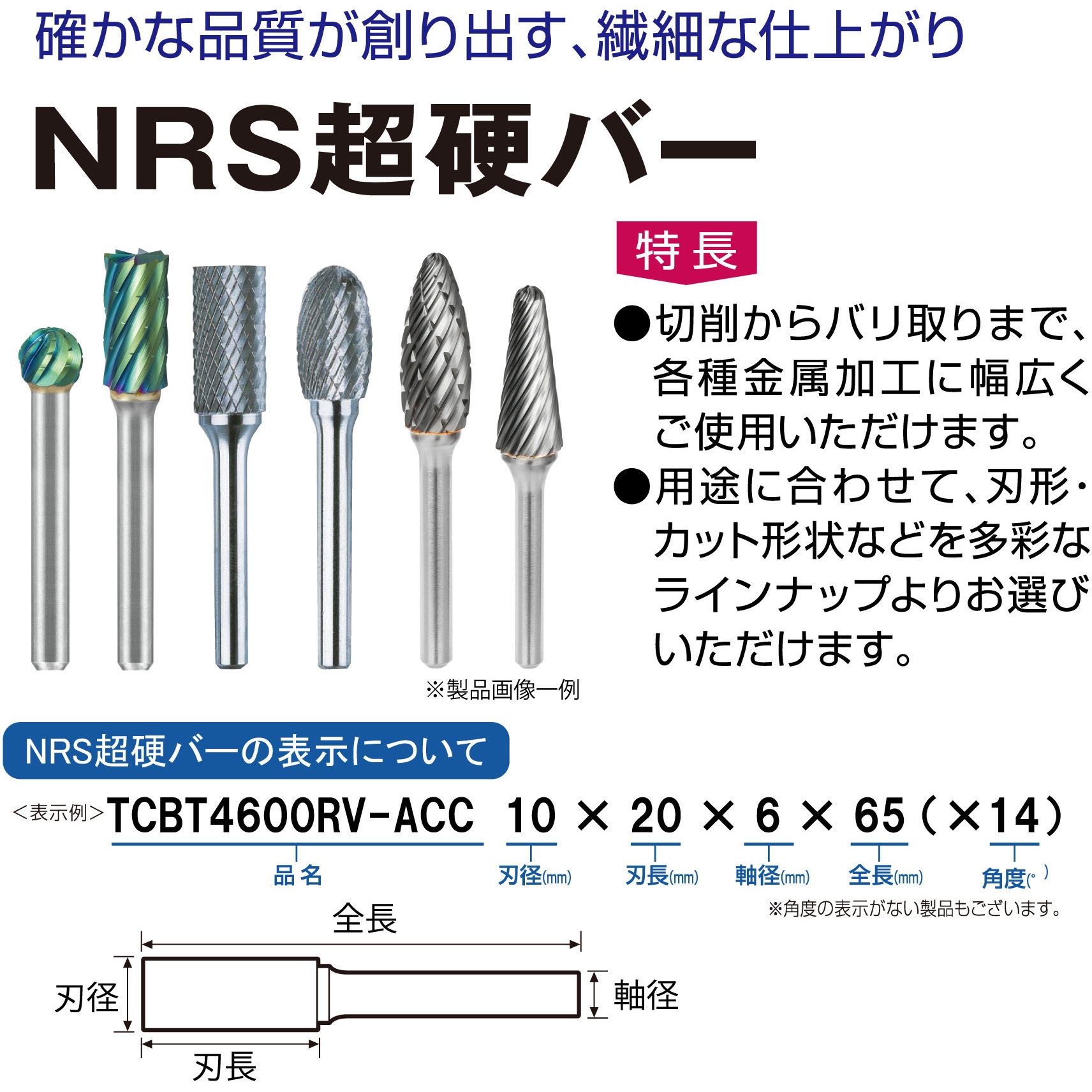TCBT1400RV-ACC 超硬バー ニューレジストン 鋼材用 アールブイカット
