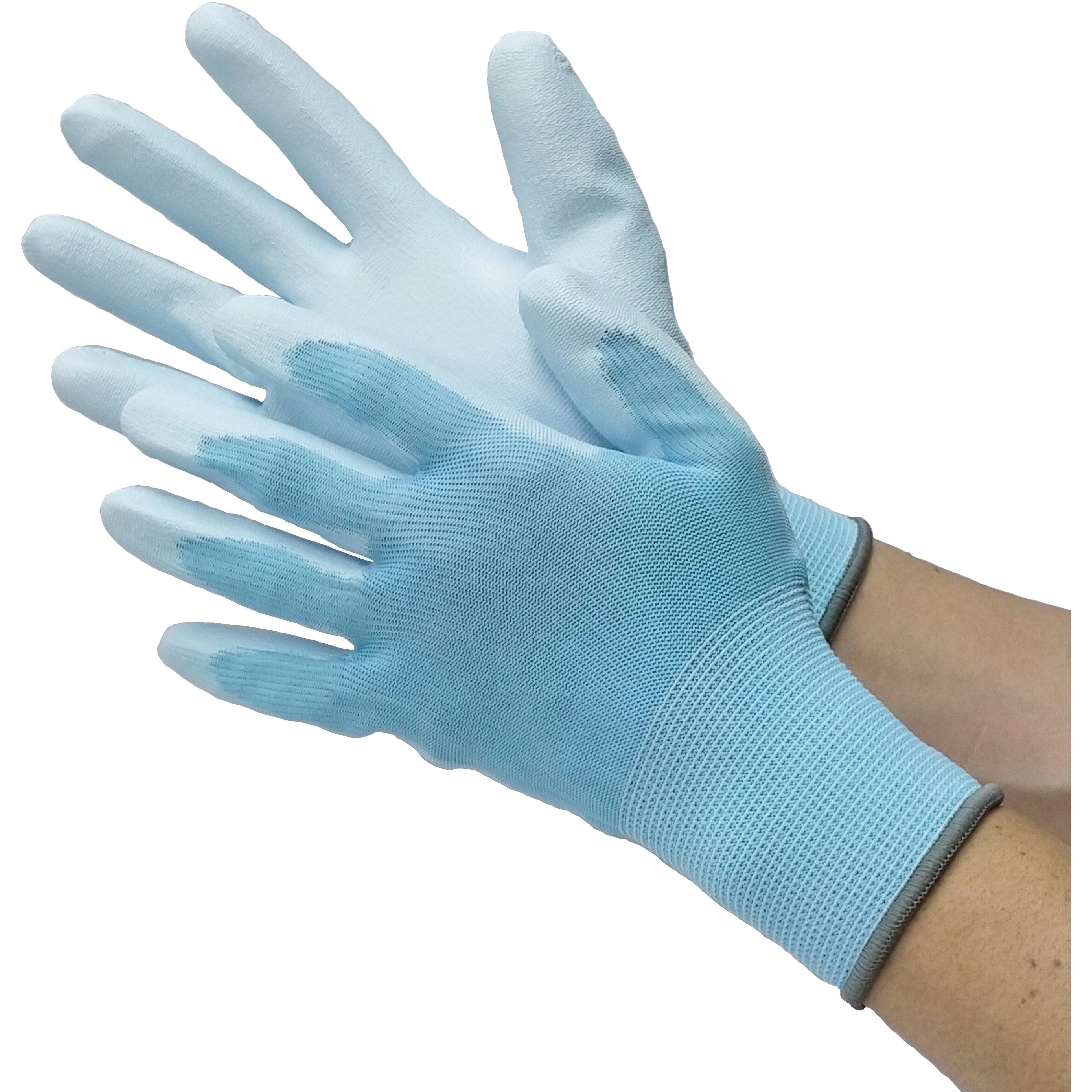 5322 ウレタンメガ ブルー 10P 天牛(富士手袋工業) サイズL 1袋(10双