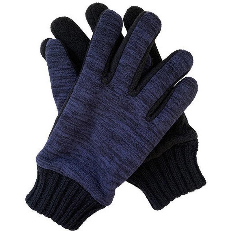 YBK-504NV フリース手袋 HotLaccu 防寒・保温 杢ネイビー色 1双 YBK