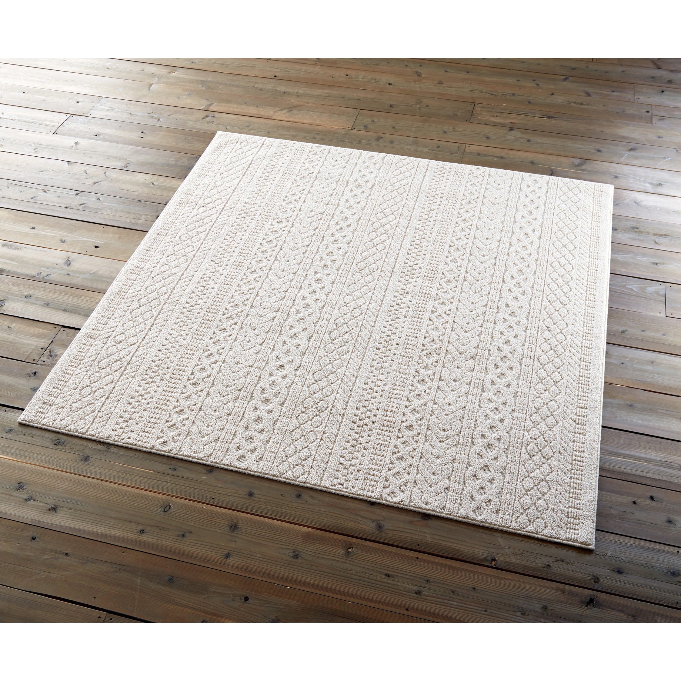 カレン スミノエ 防ダニ・床暖房対応 アイボリー色 寸法185×185cm