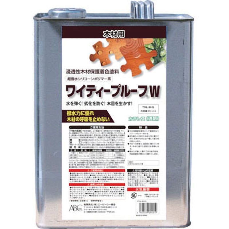 YT4L-W-CL ワイティープルーフW ABC商会 屋外木部用 カラレス色  1箱(4L×4缶) YT4L-W-CL