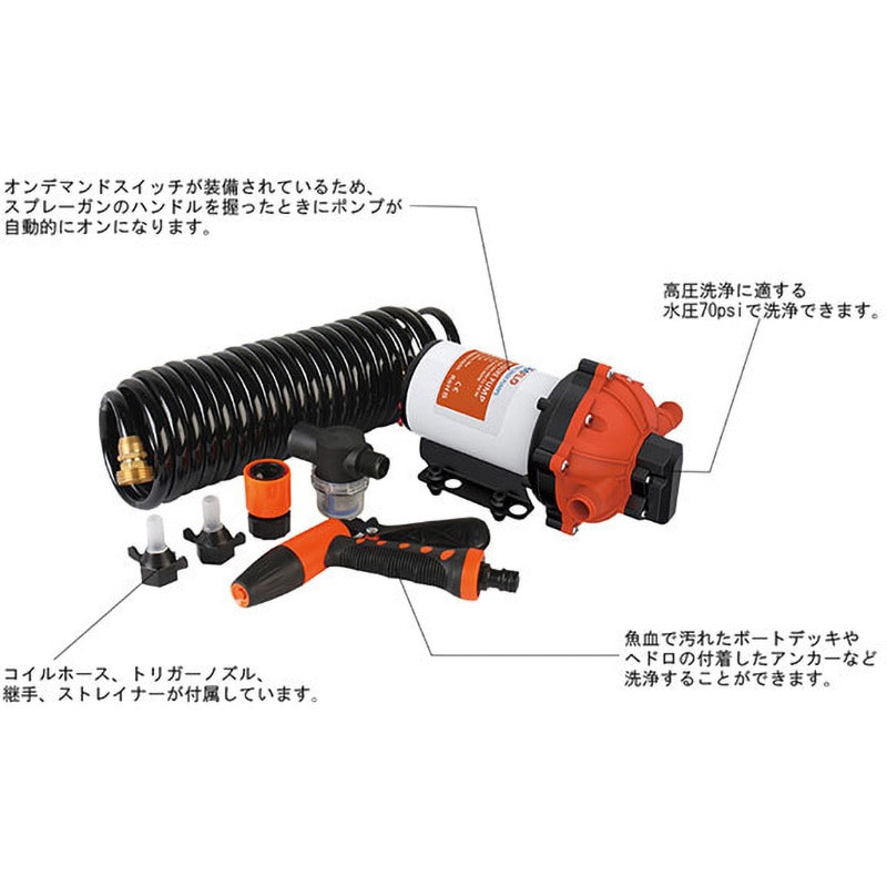 SeaFlo, 12V 5.5 GPM Washdown Kit, SFWP1-055-070-55